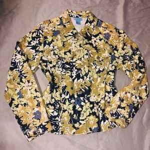 SO Blue Sigrid Olsen floral women Shirt
